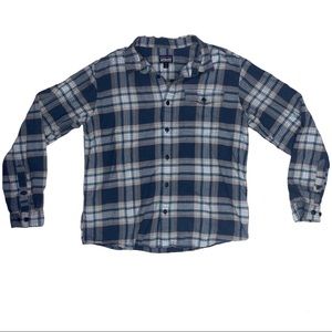 Blue Patagonia Mens Organic Cotton Flannel / Medium